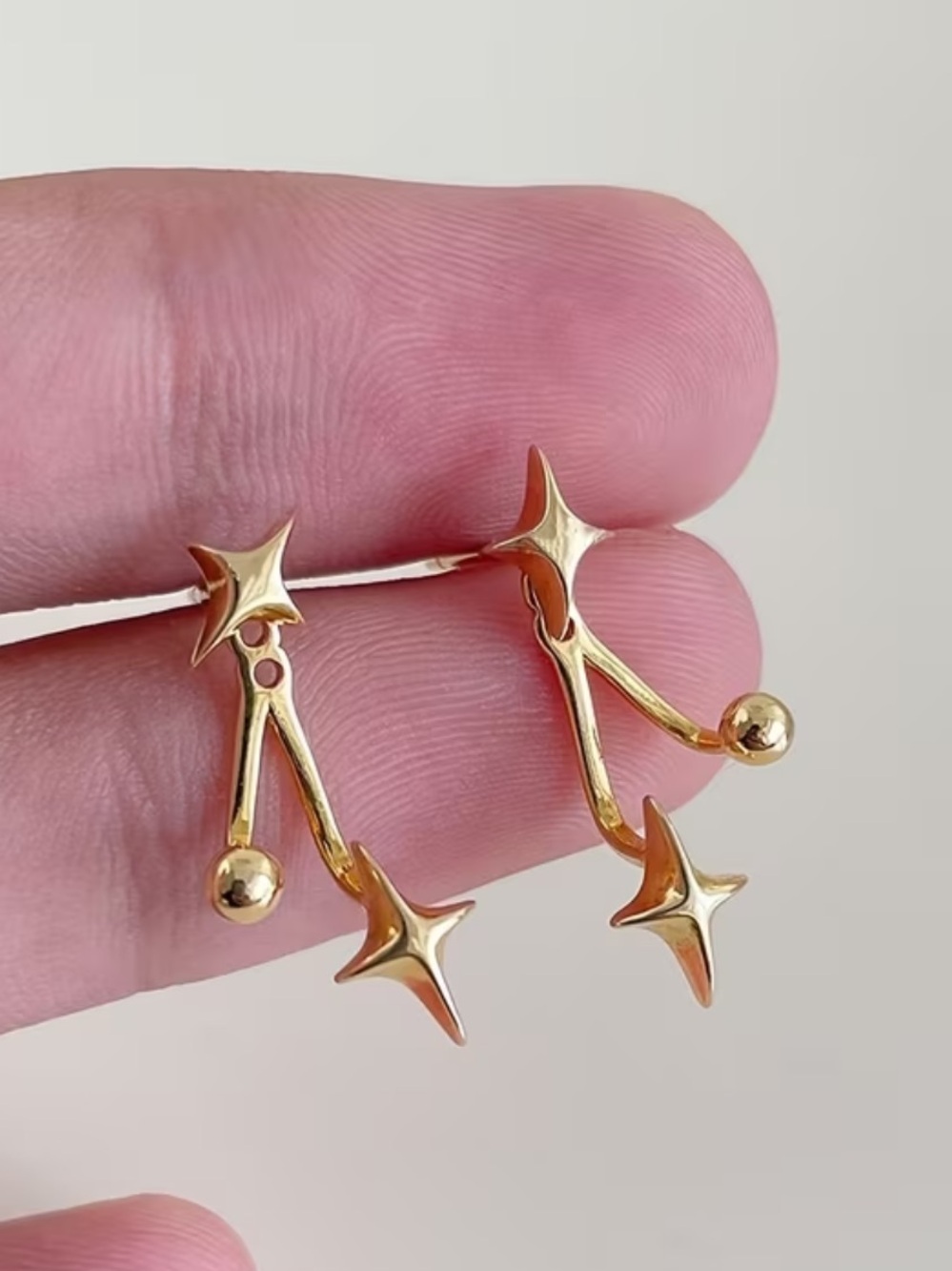Golden Star Drop Earrings - Women's Jewelry